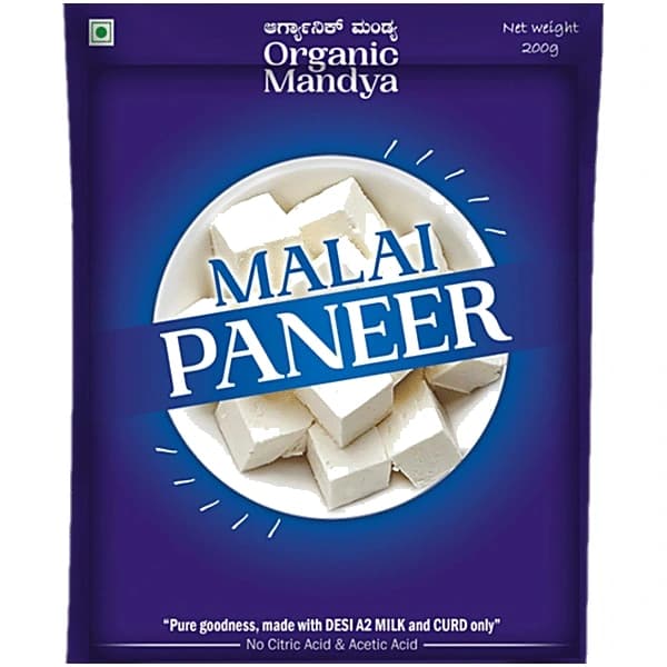 Organic Mandya Malai Paneer pack, front view
