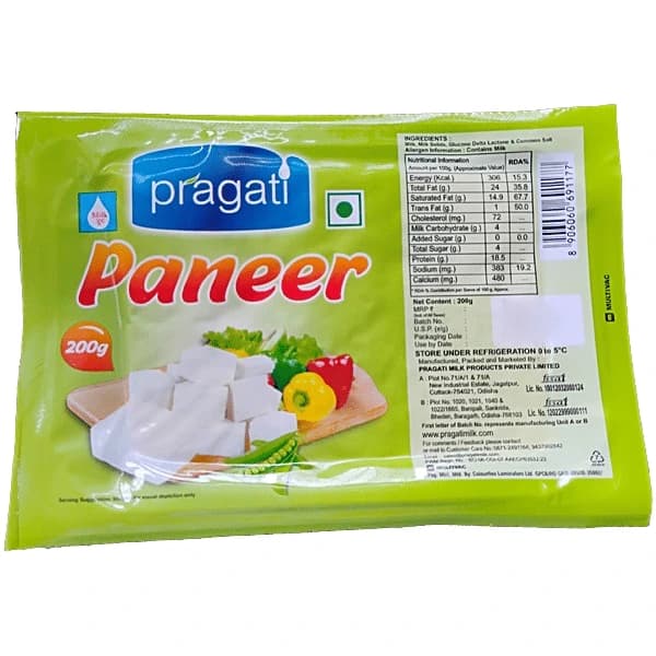 Pragati Paneer pack, front view