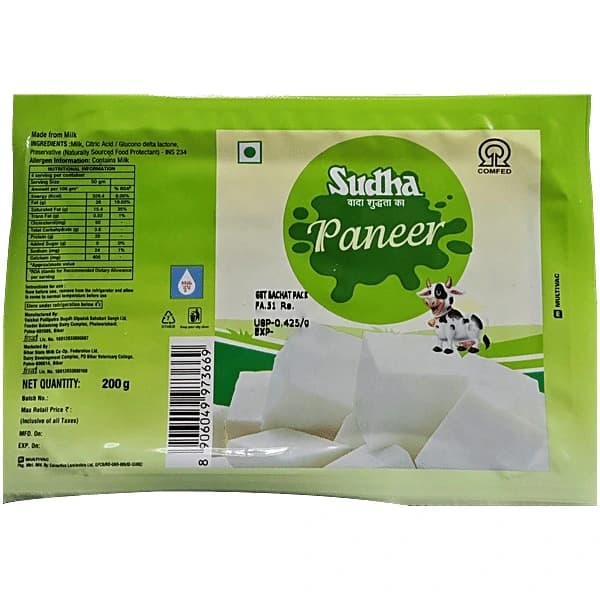 Sudha Paneer pack, front view