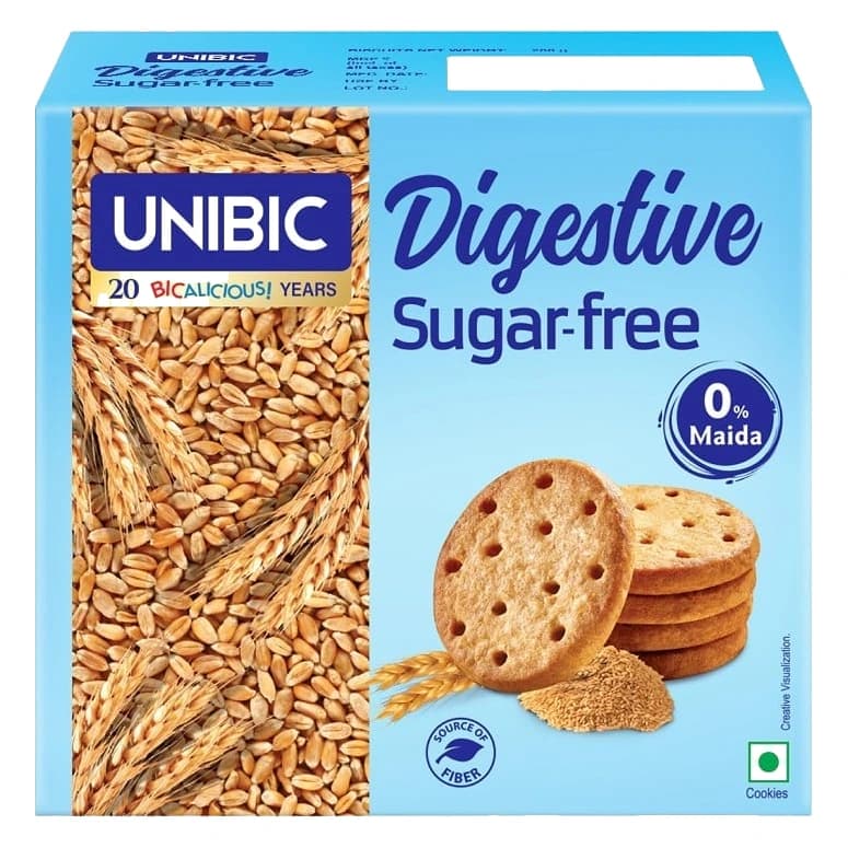 Unibic Sugar-Free Digestive Cookies pack, front view