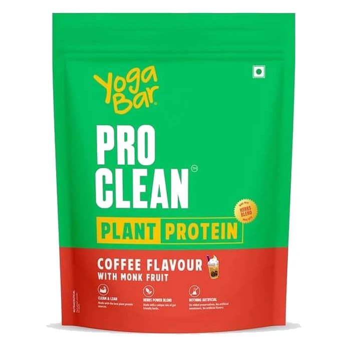 Yoga Bar ProClean Plant Protein coffee pouch, front view