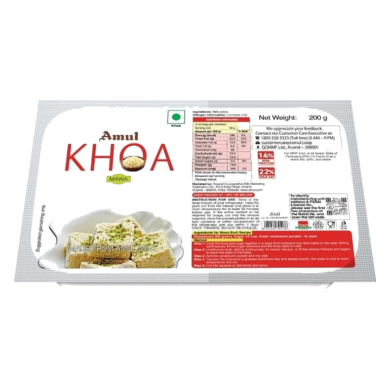 Amul Khoa pack, front view